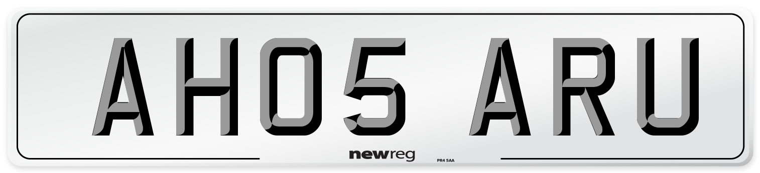 AH05 ARU Number Plate from New Reg